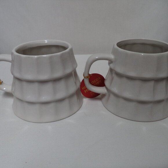 Godiva Christmas Tree mug cup Set 2 Stoneware by Modern Gourmet 20 oz NEW NWT - Picture 5 of 15